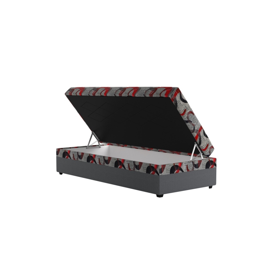 Gepolstertes Tagesbett mit Stauraum ESTEL 90x200 cm, grau