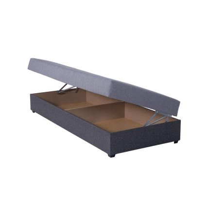 Gepolstertes Tagesbett mit Stauraum JACOB XL Belastbarkeit 130 kg 90x200 cm grau