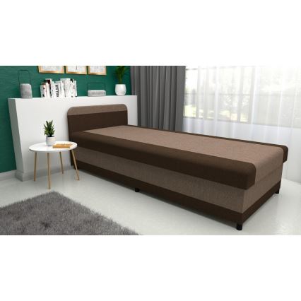 Gepolstertes Tagesbett mit Stauraum TALI 80x202 braun/beige