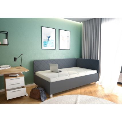 Gepolstertes Tagesbett mit Stauraum und Matratze EMILE 110x200 cm grau