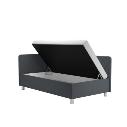 Gepolstertes Tagesbett mit Stauraum und Matratze EMILE 110x200 cm grau
