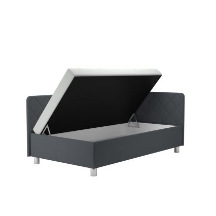 Gepolstertes Tagesbett mit Stauraum und Matratze EMILE 110x200 cm grau