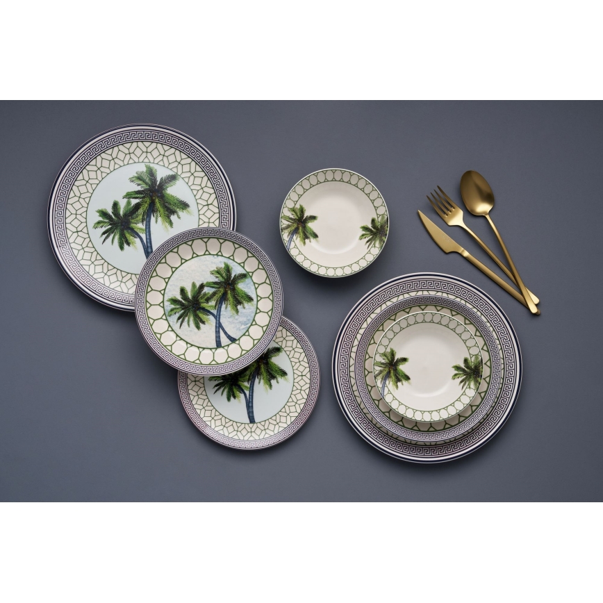 Geschirrset 24 Stück bunt/Keramik