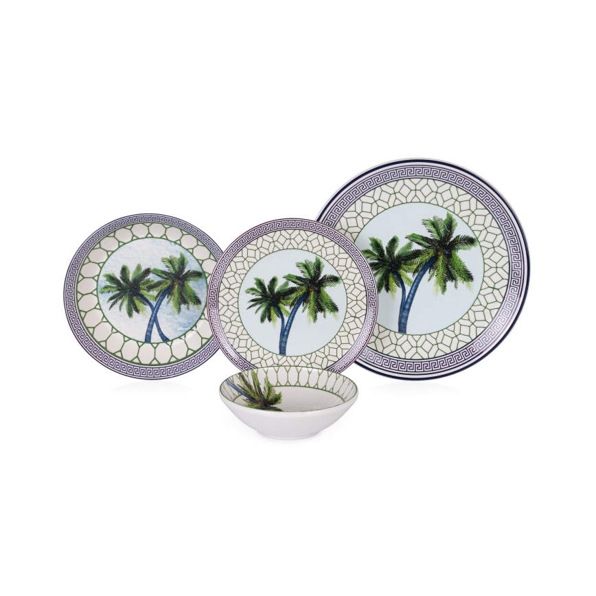 Geschirrset 24 Stück bunt/Keramik