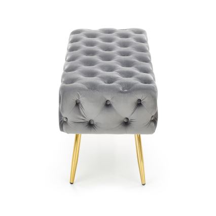 Gesteppte Sitzbank ATHENA 40x100 cm grau/golden