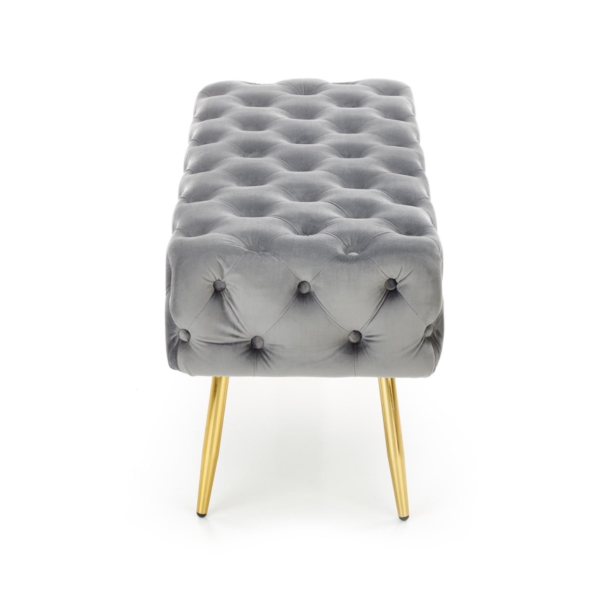 Gesteppte Sitzbank ATHENA 40x100 cm grau/golden