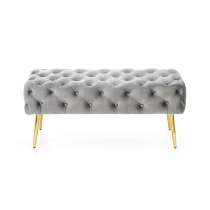 Gesteppte Sitzbank ATHENA 40x100 cm grau/golden