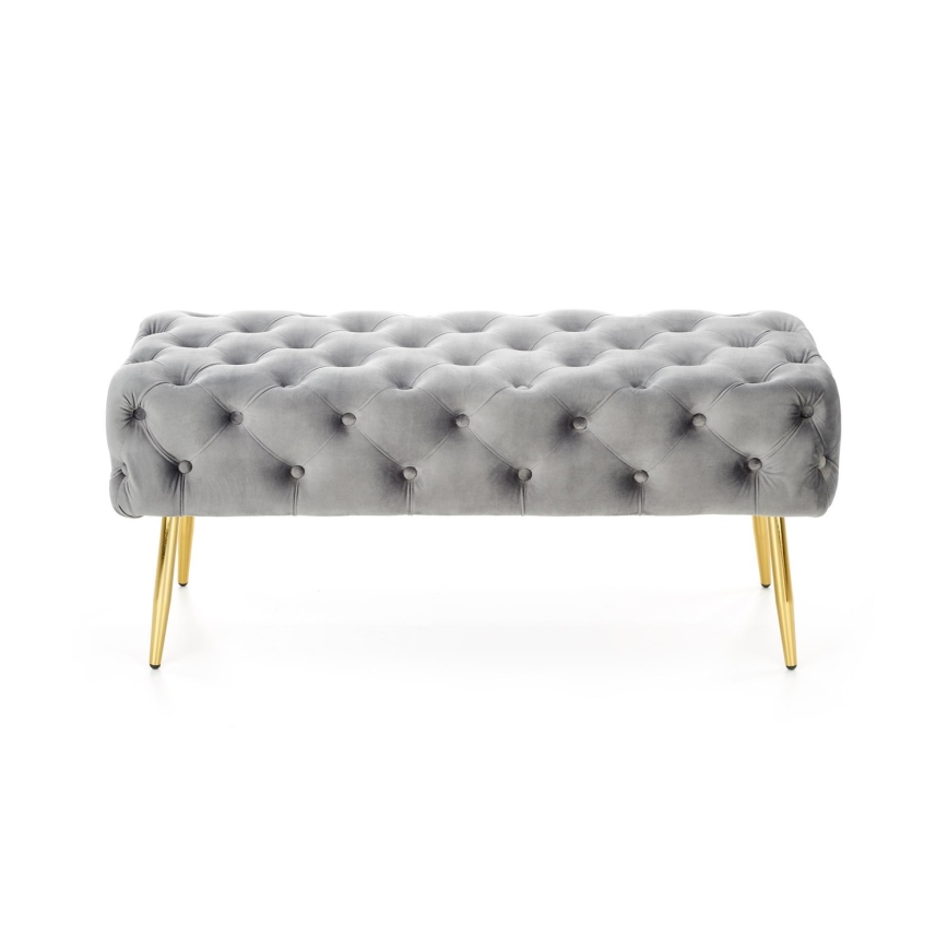 Gesteppte Sitzbank ATHENA 40x100 cm grau/golden