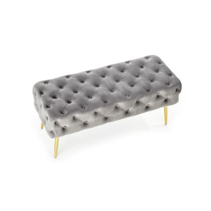 Gesteppte Sitzbank ATHENA 40x100 cm grau/golden