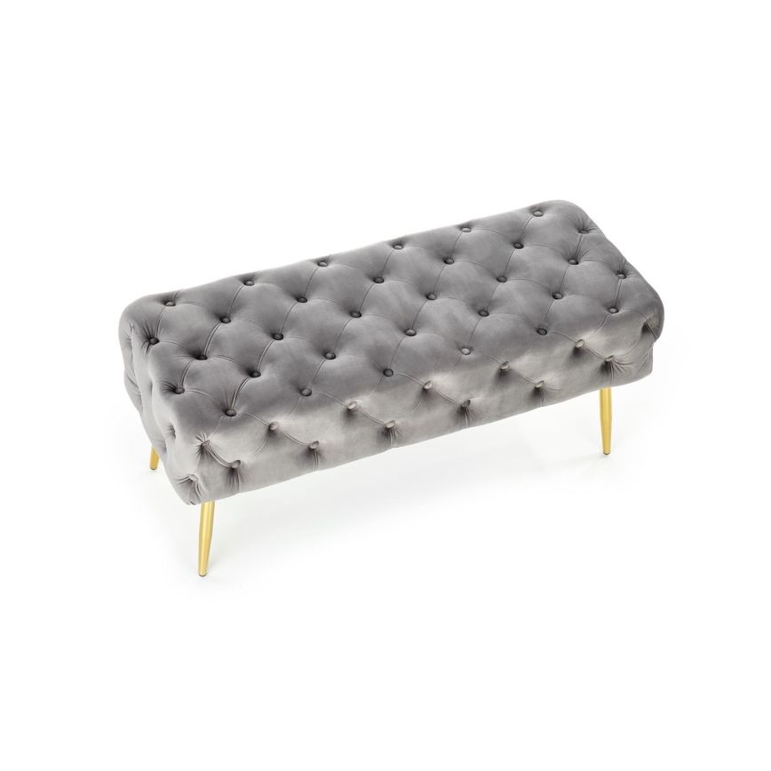 Gesteppte Sitzbank ATHENA 40x100 cm grau/golden