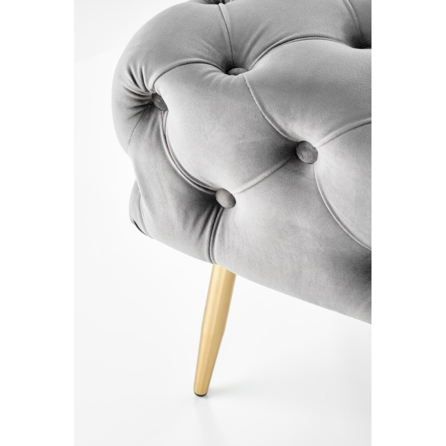 Gesteppte Sitzbank ATHENA 40x100 cm grau/golden