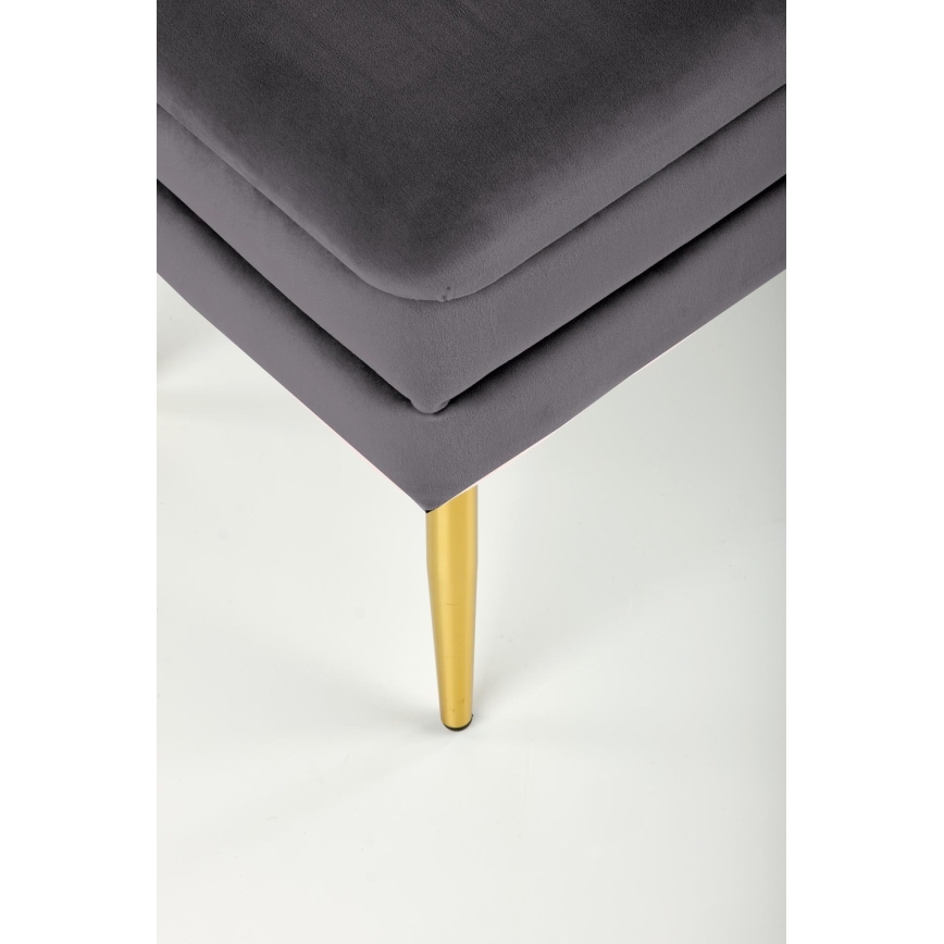 Gesteppte Sitzbank mit Stauraum VELVA 37x78 cm grau/golden