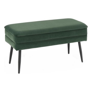 Gesteppte Sitzbank mit Stauraum VELVA 37x78 cm grün/schwarz