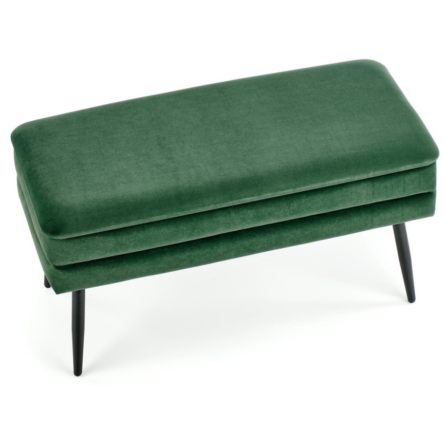 Gesteppte Sitzbank mit Stauraum VELVA 37x78 cm grün/schwarz
