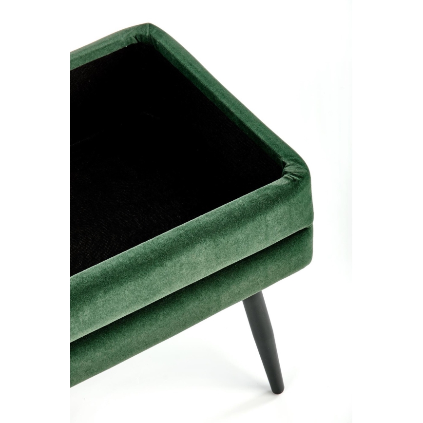 Gesteppte Sitzbank mit Stauraum VELVA 37x78 cm grün/schwarz