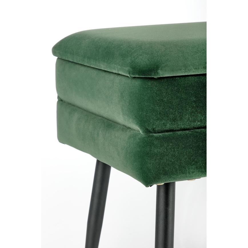 Gesteppte Sitzbank mit Stauraum VELVA 37x78 cm grün/schwarz