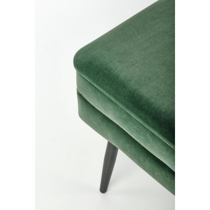 Gesteppte Sitzbank mit Stauraum VELVA 37x78 cm grün/schwarz