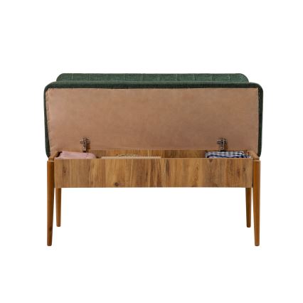 Gesteppte Sitzbank VINA 85x110 cm grün/Kiefer atlantisch