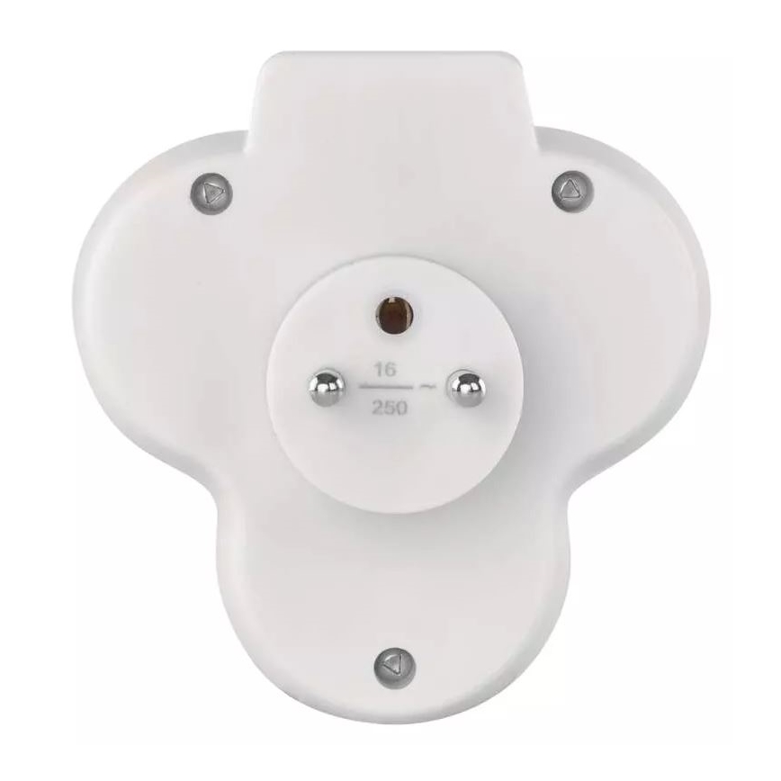 Geteilte Steckdose mit einem Schalter 3x10A/230V