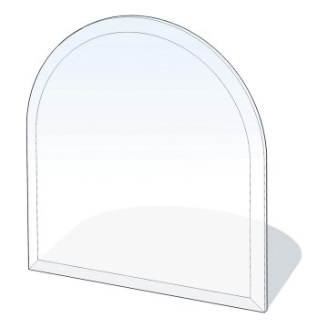 Glas unter dem Kamin 1000x1000x6 mm Halbbogen