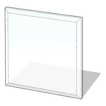 Glas unter dem Kamin 1000x1000x8 mm viereckig