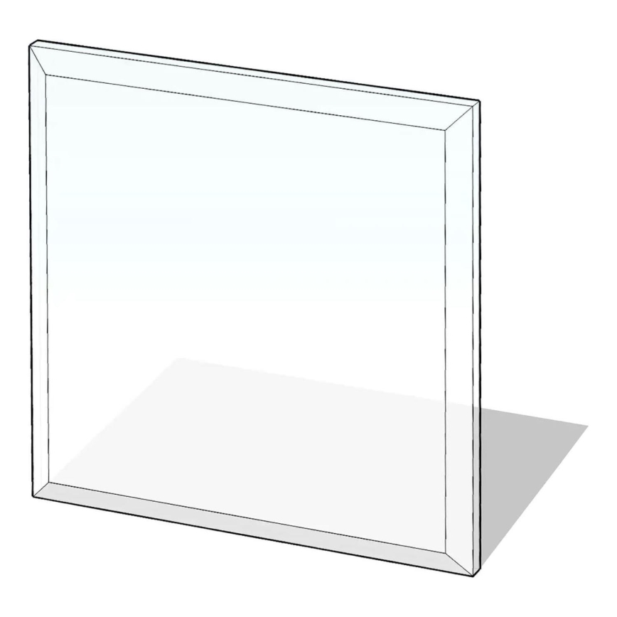 Glas unter dem Kamin 1000x1000x8 mm viereckig