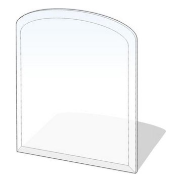 Glas unter dem Kamin 1100x850x8 mm Halbbogen