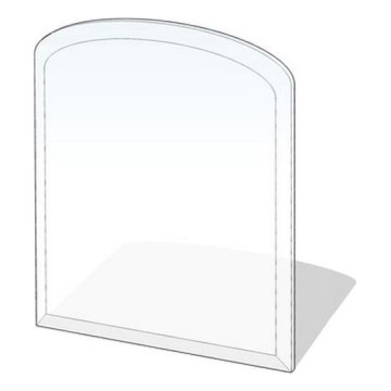 Glas unter dem Kamin 1200x1000x8 mm Halbbogen