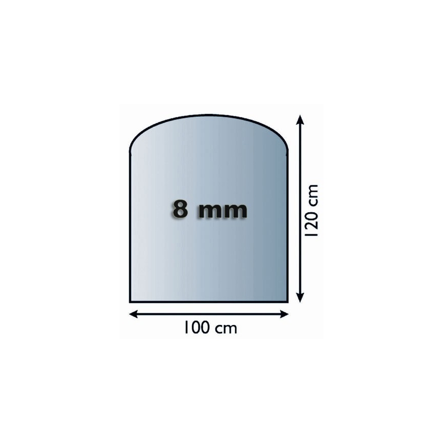 Glas unter dem Kamin 1200x1000x8 mm Halbbogen