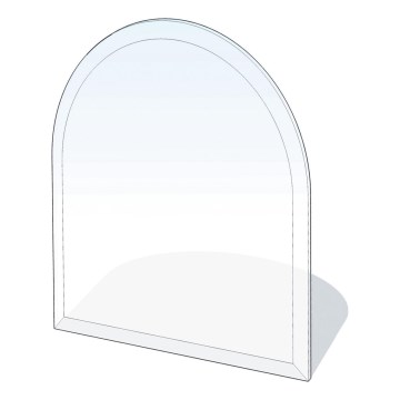 Glas unter dem Kamin 1300x1200x8 mm Halbbogen