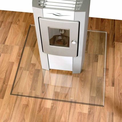 Glas unter dem Kamin 800x800x8 mm viereckig