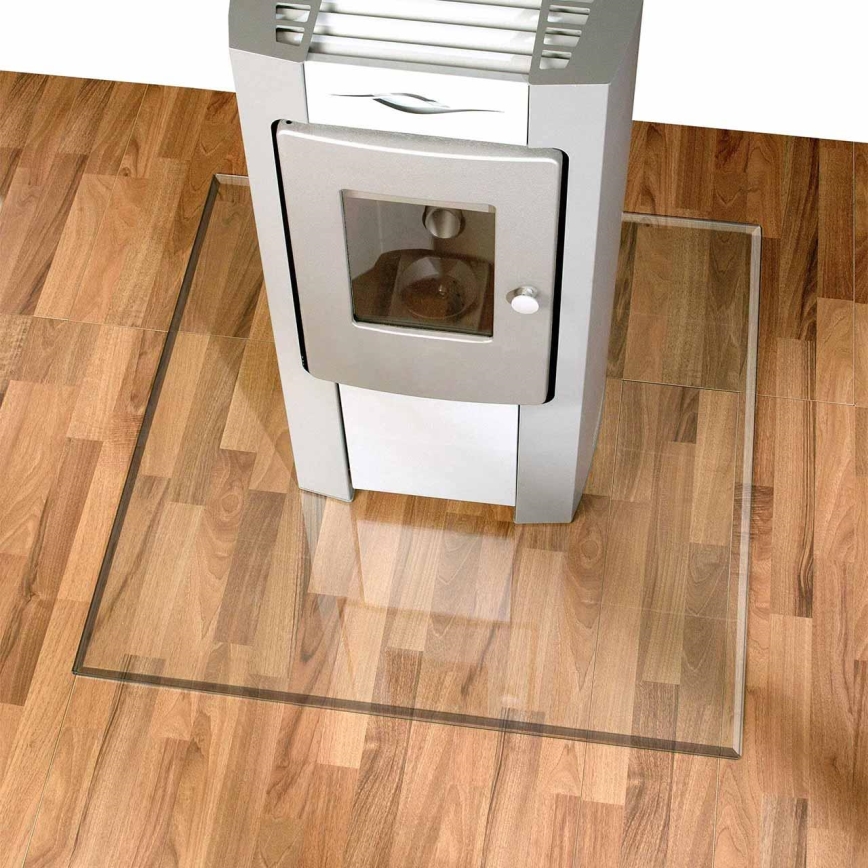 Glas unter dem Kamin 800x800x8 mm viereckig