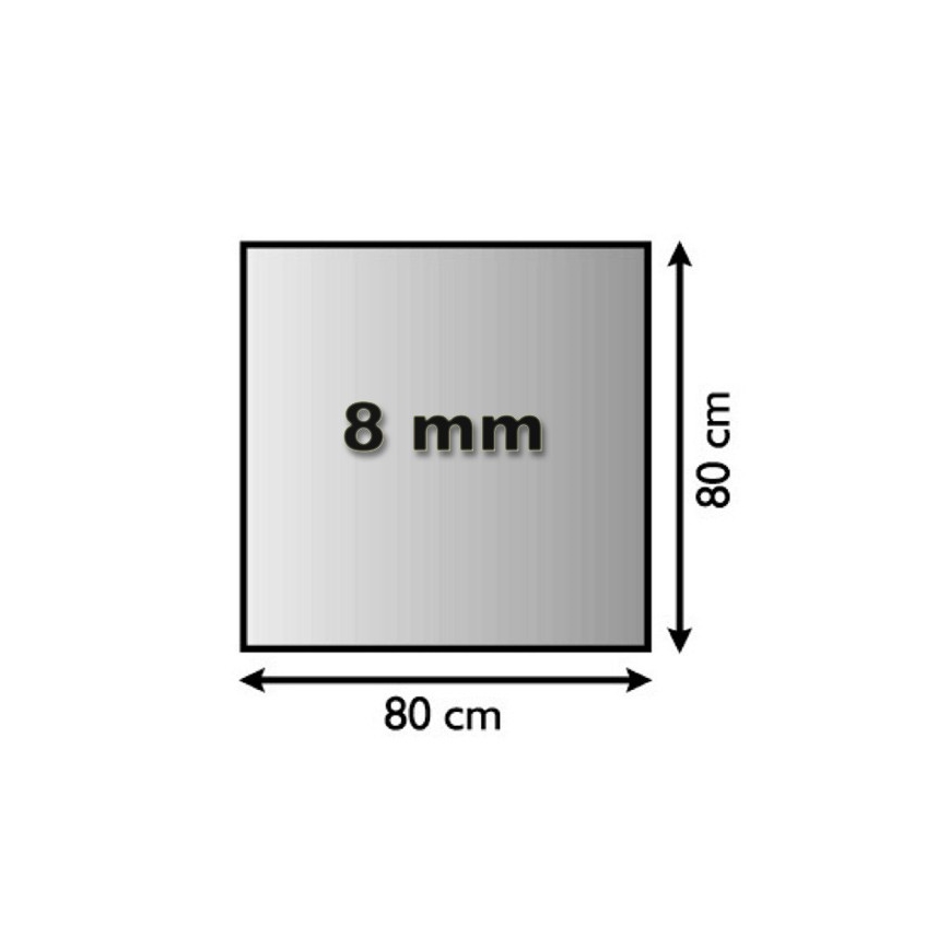 Glas unter dem Kamin 800x800x8 mm viereckig