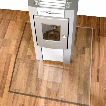 Glas unter dem Kamin 900x750x8 mm rechteckig