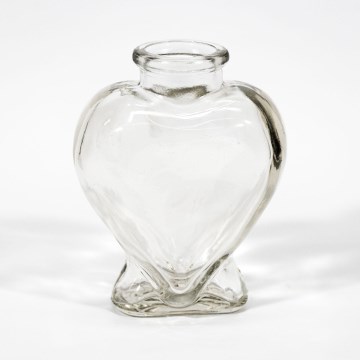 Glasflasche in Herzform 200 ml klar