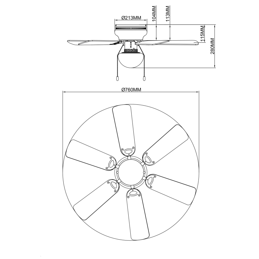 GLOBO - Deckenventilator 1xE27/60W/230V
