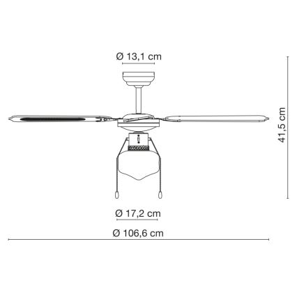 Globo - Deckenventilator 1xE27/60W/230V