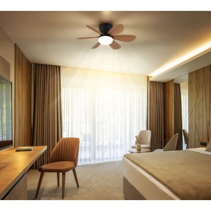 Globo - LED dimmbarer Deckenventilator LED/5W/230V 2700-6500K braun + Fernbedienung