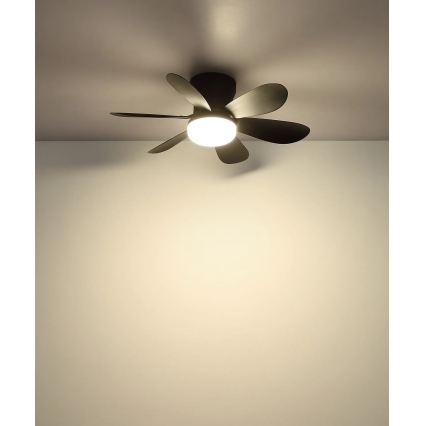 Globo - LED-dimmbarer Deckenventilator LED/5W/230V 2700-6500K schwarz + Fernbedienung