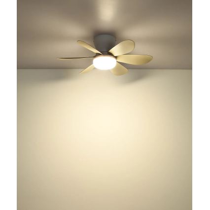 Globo - Dimmbarer LED-Deckenventilator LED/5W/230V 2700-6500K beige + Fernbedienung