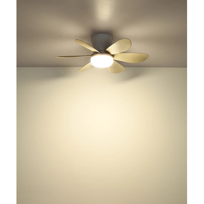 Globo - Dimmbarer LED-Deckenventilator LED/5W/230V 2700-6500K beige + Fernbedienung
