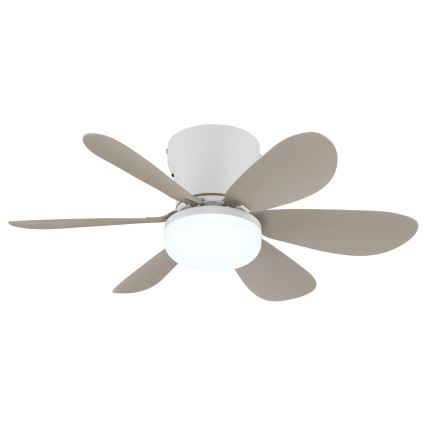 Globo - Dimmbarer LED-Deckenventilator LED/5W/230V 2700-6500K beige + Fernbedienung