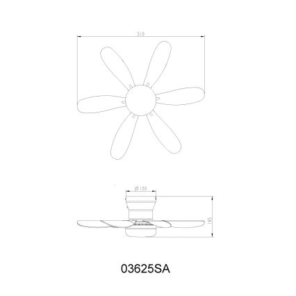 Globo - Dimmbarer LED-Deckenventilator LED/5W/230V 2700-6500K beige + Fernbedienung