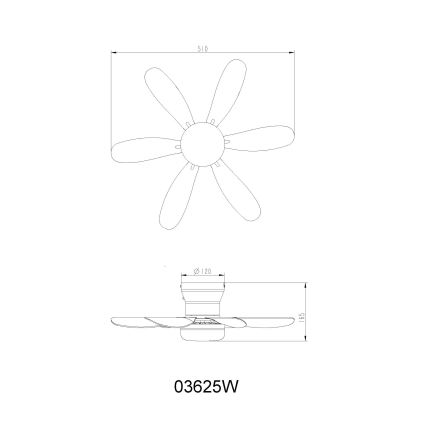 Globo - LED-dimmbarer Deckenventilator LED/5W/230V 2700–6500K weiß + Fernbedienung