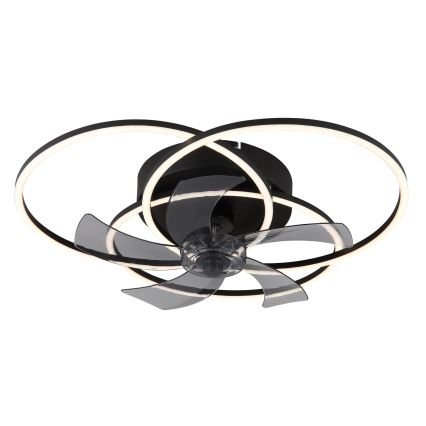 Globo - LED-dimmbarer Deckenventilator LED/40W/230V 3000-6500K schwarz + Fernbedienung