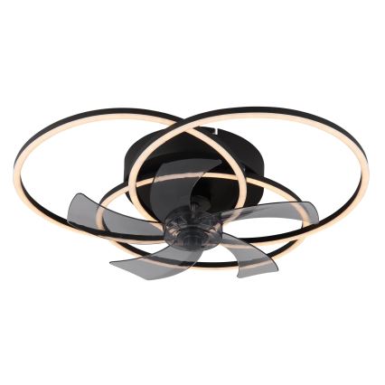 Globo - LED-dimmbarer Deckenventilator LED/40W/230V 3000-6500K schwarz + Fernbedienung