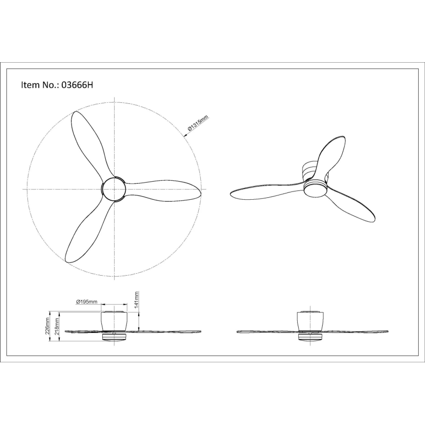 Globo - LED dimmbarer Deckenventilator LED/20W/230V 3000-6500K + Fernbedienung