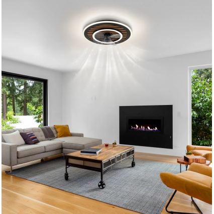 Globo - LED-dimmbarer Deckenventilator LED/36W/230V 2700-6000K schwarz + Fernbedienung