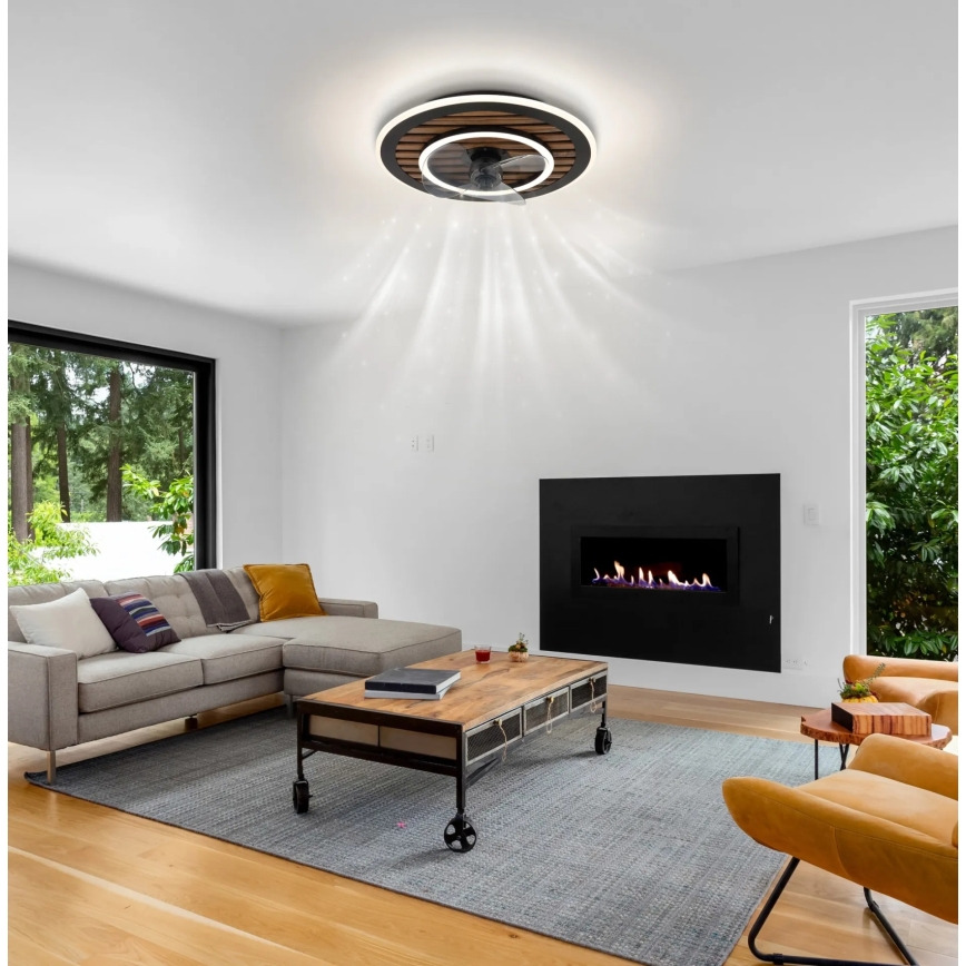 Globo - LED-dimmbarer Deckenventilator LED/36W/230V 2700-6000K schwarz + Fernbedienung
