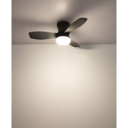 Globo - Dimmbarer Deckenventilator LED/15W/230V 2700-6500K schwarz + Fernbedienung